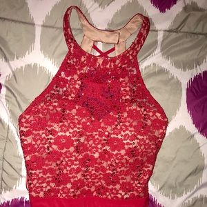 Red sequin Prom dress